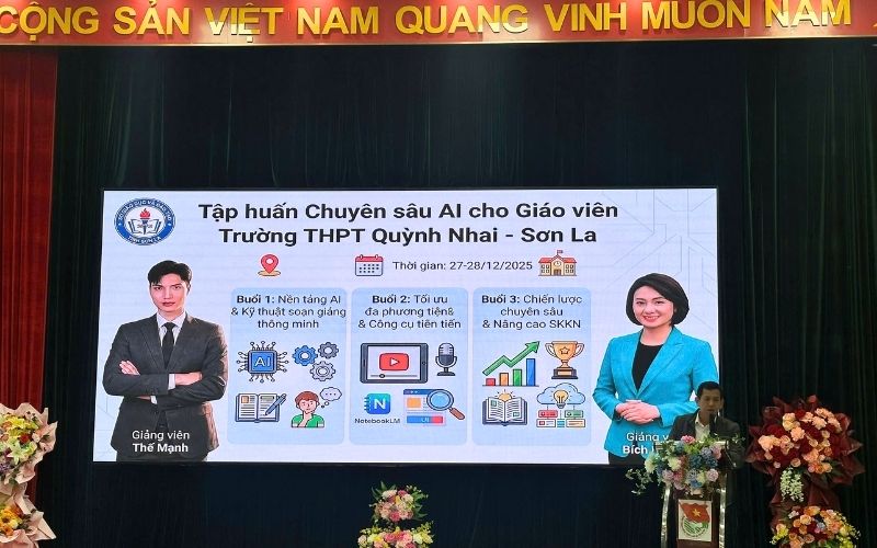 Buổi tập huấn Chuyên sâu AI cho giáo viên Trường THPT Quỳnh Nhai